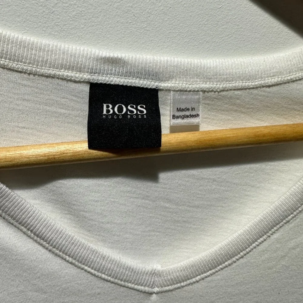 Men's BOSS White Short Sleeve T-Shirt - Size XXL - Picture 3 of 9